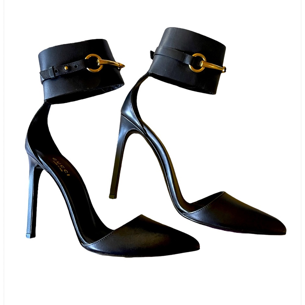 GUCCI Ursula Ankle Strap Pump Lifford Nero